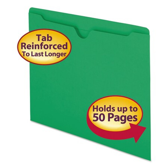 Smead File Jacket,Top Tab,Green,PK100 75503