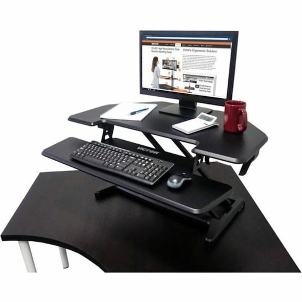 Standing Desk Converter, 28 in D X Yes H, 36 in W X Black  DCX650