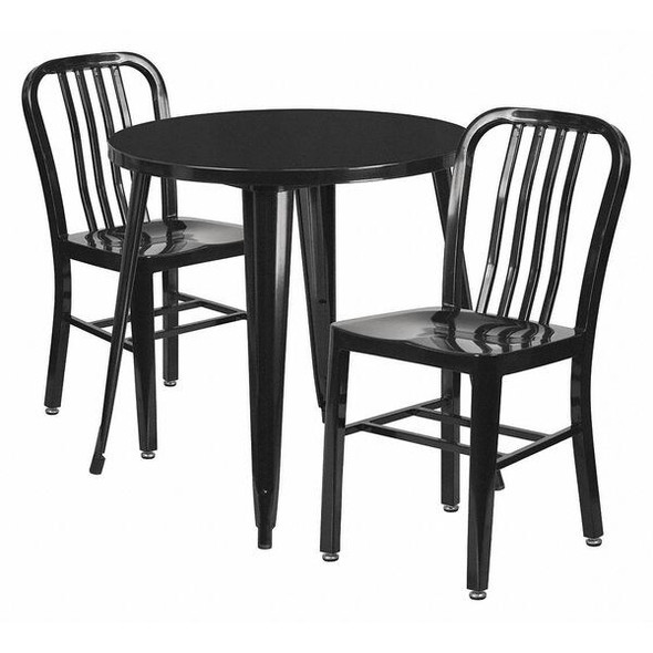 Flash Furniture Black Metal Set,30RD CH-51090TH-2-18VRT-BK-GG Flash Furniture Black Metal Set,30RD CH-51090TH-2-18VRT-BK-GG