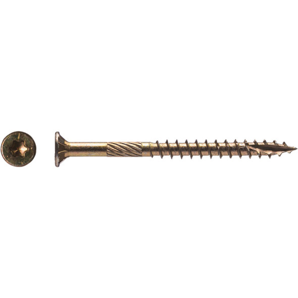 Big Timber #10 x 3 In. Yellow Zinc Star Drive Flat Head Wood Screw, Bulk YTX103 258398