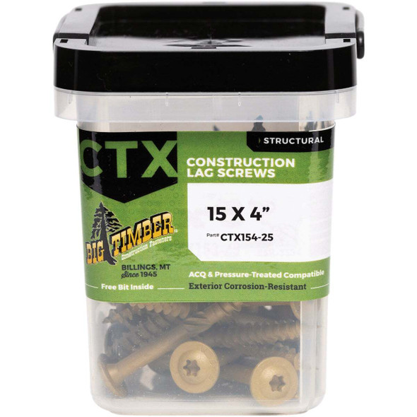 Big Timber #15 x 4 In. Lag Screw (25-Count) CTX154-25
