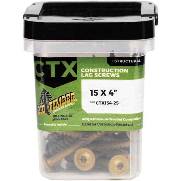 Big Timber #15 x 4 In. Lag Screw (25-Count) CTX154-25