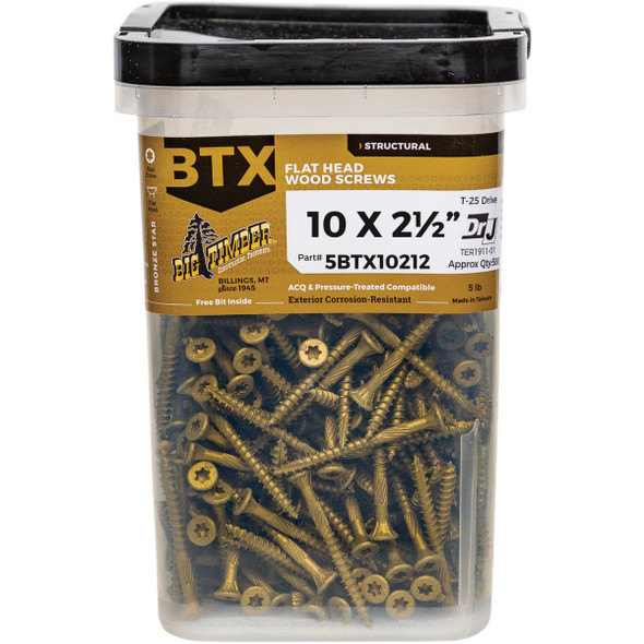 Big Timber #10 x 2-1/2 In. Bronze Star Drive Flat Head Wood Screw (5 Lb.)
