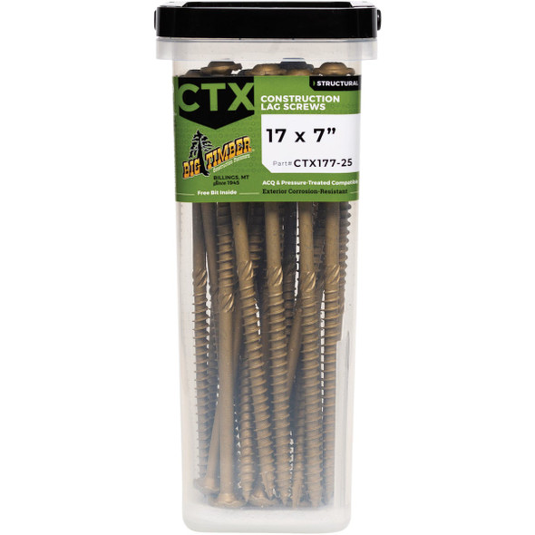 Big Timber #17 x 7 In. Lag Screw (25-Count) CTX177-25