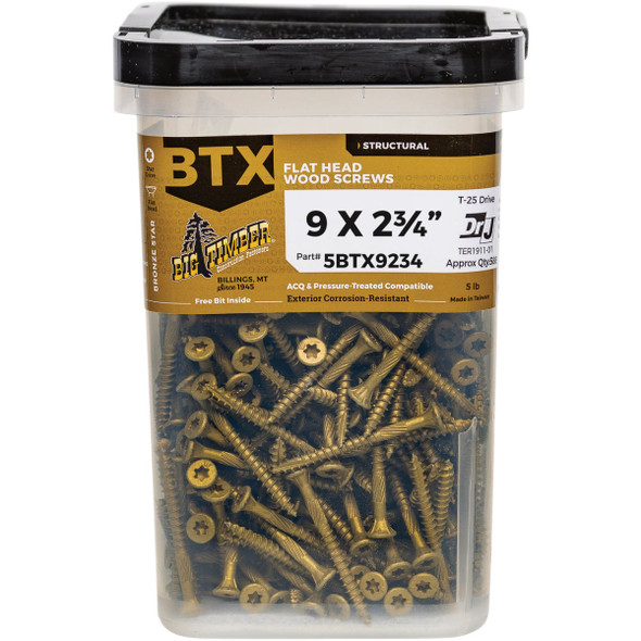 Big Timber #9 x 2-3/4 In. Bronze Star Drive Flat Head Wood Screw (5 Lb.)