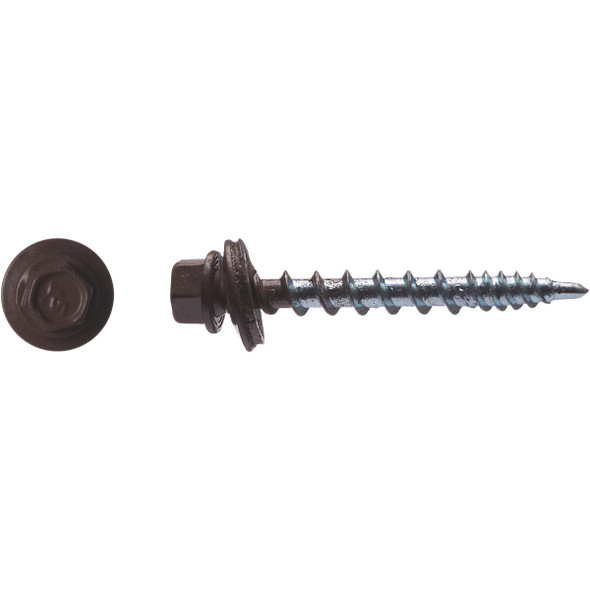 Big Timber #10 x 1-1-2 In. Hex Head Cocoa Metal Roofing Screw (100-Count) WB112COCOA-100 235811