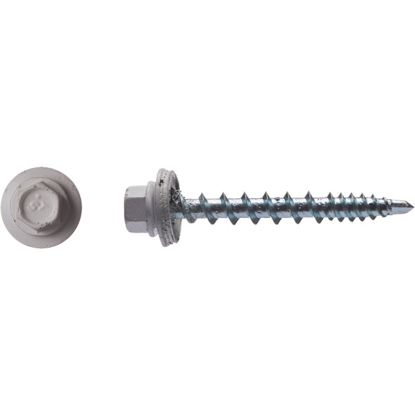 Big Timber #10 x 1-1/2 In. Hex Head Brite White Metal Roofing Screw (100 Ct.)