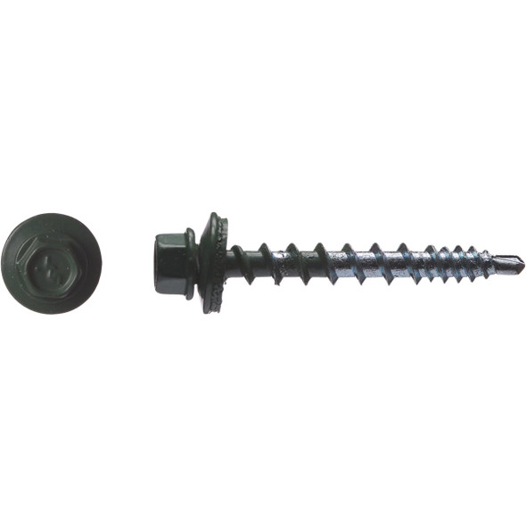 Big Timber #10 x 1-1/2 In. Hex Head Evergreen Metal Roofing Screw (100 Ct.)
