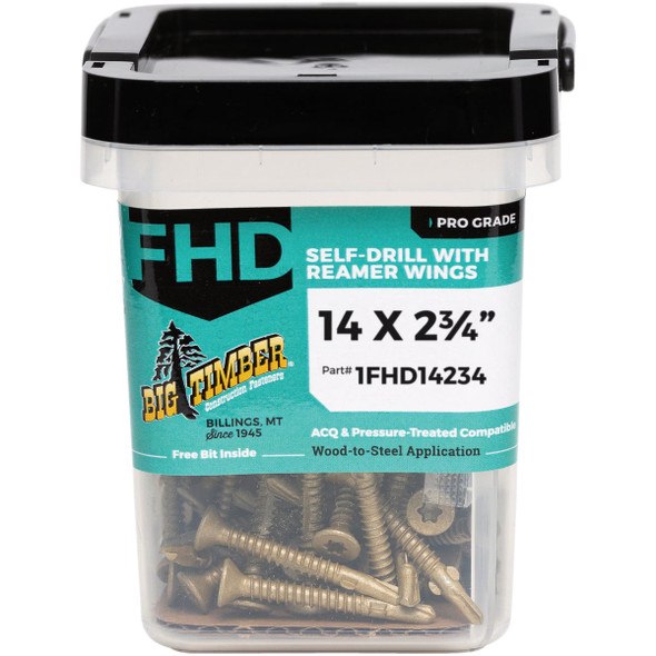 Big Timber #14 x 2-3/4 In. Flat Head Self-Drilling Wood to Metal Screw (1 Lb.)