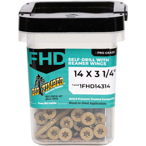 Big Timber #14 x 3-1/4 In. Flat Head Self-Drilling Wood to Metal Screw (1 Lb.)