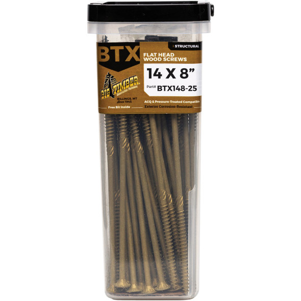 Big Timber #14 x 8 In. Bronze Star Drive Flat Head Wood Screw (25 Ct.) BTX148-25