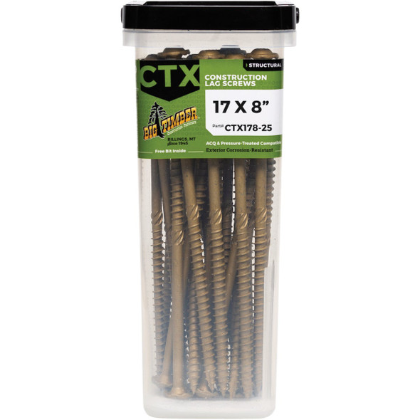Big Timber #17 x 8 In. Lag Screw (25-Count) CTX178-25