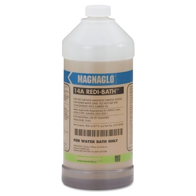 Magnaglo® 14A Wet Method Redi-Bath™ Fluorescent Premix Concentrat, 27 oz Bottle, Red Pack of 6