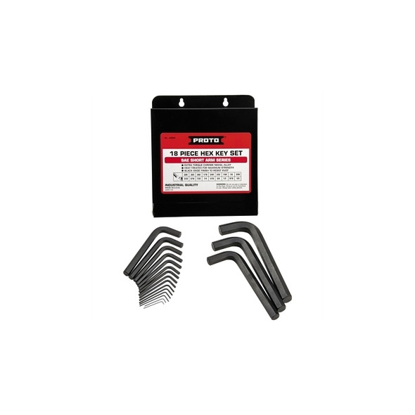 Hex Key Set, 18 Pc, SAE, 2.30 in to 7 in Length