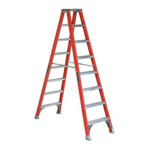 Louisville 8 ft Fiberglass Twin Stepladder, 300 lb Capacity FM1508