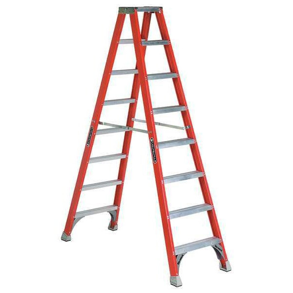Louisville 8 ft Fiberglass Twin Stepladder, 300 lb Capacity FM1508