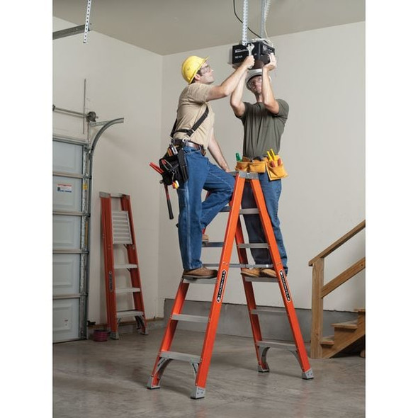 Louisville 8 ft Fiberglass Twin Stepladder, 300 lb Capacity FM1508