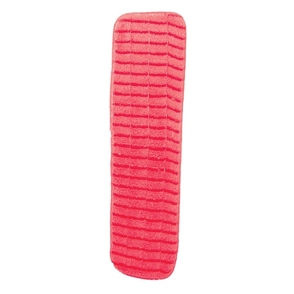 Microfiber Technologies Flat Mop Pad, Hook-and-Loop Connection, Red, Microfiber, PK12 416J14