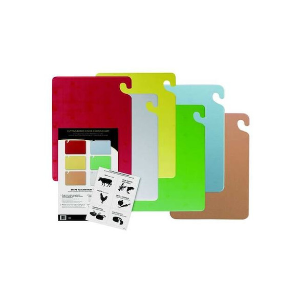 San Jamar Cutting Board Set,Includes 6 Boards, PK6 CB1218KC