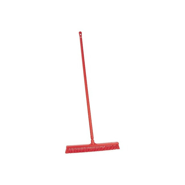 Remco 24 in Sweep Face Push Broom, Soft/Stiff Combination, Red 31944/29624