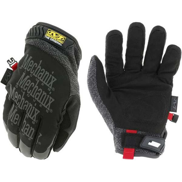 Mechanics Gloves, Synthetic Leather Palm, Black/Gray, 11