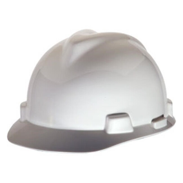 MSA V-Gard® Standard Slotted Cap w/ Fas-Trac® Suspension, White, 1/Each