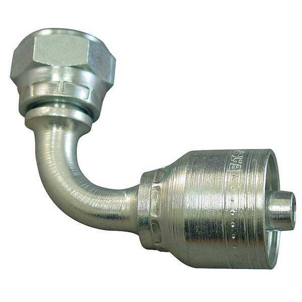 Eaton Aeroquip Hose Fitting, Crimp, BSPP, 90, 3/8, G 3/8 1A6BFB6