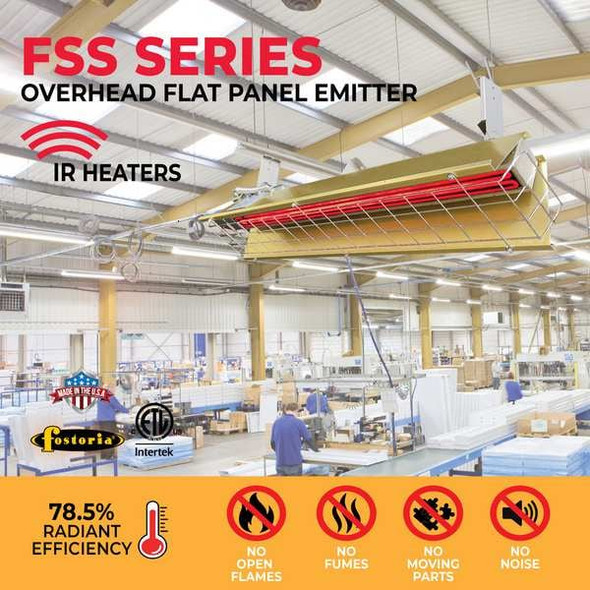 Fostoria Infrared Overhead Electric Heater, 1 Phase, Aluminum, 480V AC P31-FSS-1