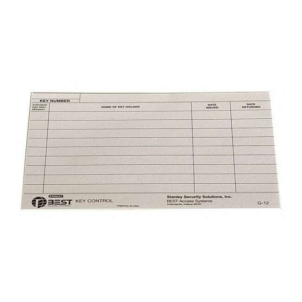 Best Key Authorization Card,Paper,For Keys G12