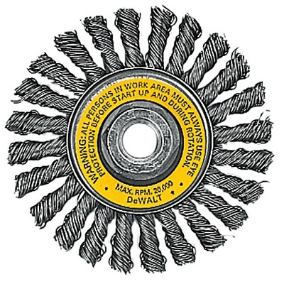 Wire Wheel Brushes, Carbon Stringer, 4 in dia, 5/8 in-11 TPI, 20000 RPM