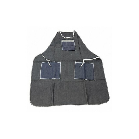 Disposable Bib Apron, Denim, Serged, 12 mil, 36 in, Blue, 36 in x 28 in