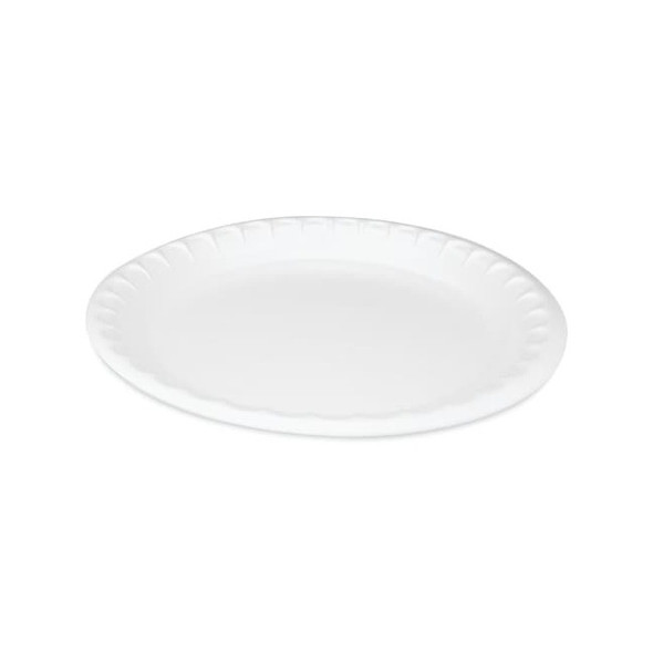 Pactiv Laminated Foam Dinnerware, Plate, 10.25 Dia, White, PK540 0TK10010000Y