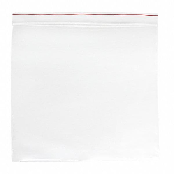 Reclosable Bag, Zip Seal, 8 in L, 5 in W, 4 mil Thick, Low Density Polyethylene (LDPE), Clear