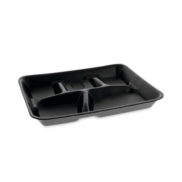 Pactiv Disp Food Tray,Black,8 1/4 in W,PK500 YTHB0500SGBX Pactiv Disp Food Tray,Black,8 1/4 in W,PK500 YTHB0500SGBX