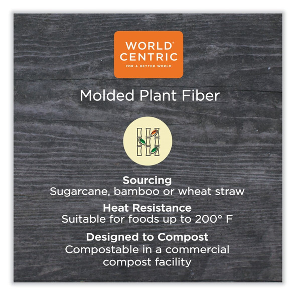 Fiber Hinged Containers, 3-Compartments, 7 x 8.3 x 3.2, Natural, Paper, 300PK  TO-SC-U85-3-LFP