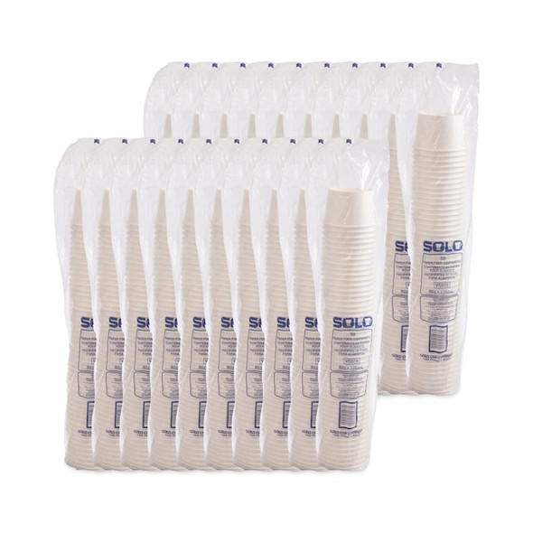 Dart Double Poly Paper Food Containers, 8 oz, 3.8" Diameter x 2.4" h, White, PK1000 VS608-02050