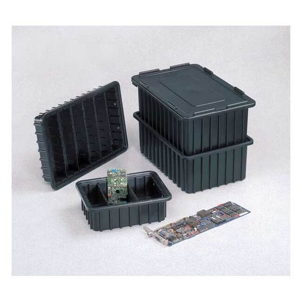 Polyethylene, Divider Box, Black, 22 3/8 in L, 12 in H