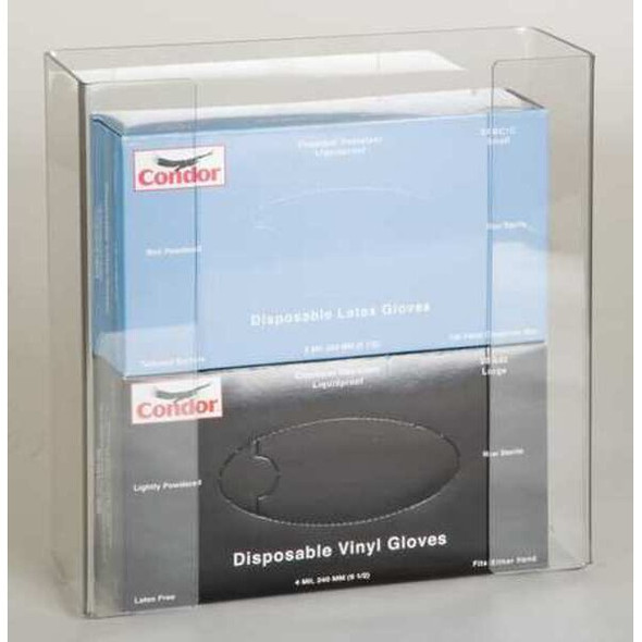 Glove Dispenser, PETG, Holds (2) Boxes ,Clear ,11 in H x 11 in W x 4 in D