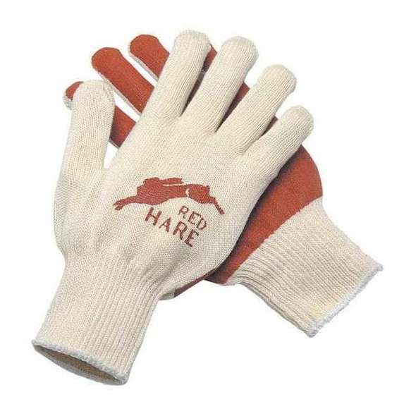 Coated Gloves, Nitrile, Flat, 4-Mar, 0 Abrasion Level, Natural, L 12 PK