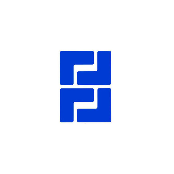 Brady 104432 ToughStripe Floor Corner Marks 2"" W 20/Pack Blue