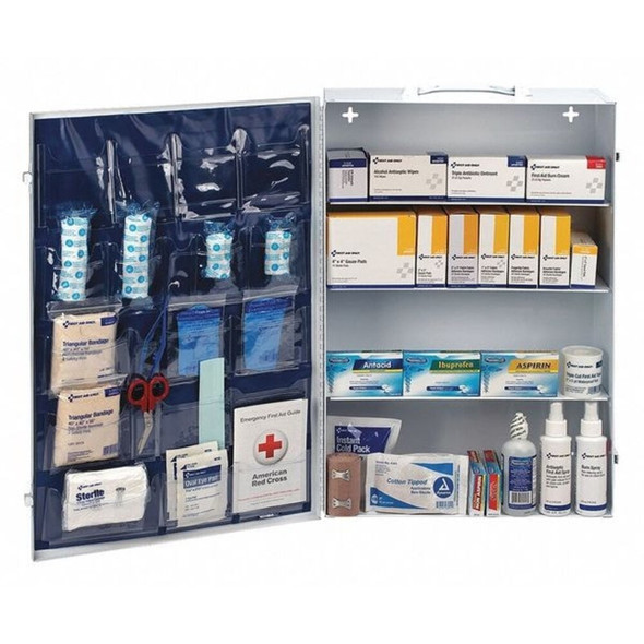 First Aid Kit and Housing, Metal Cabinet, 563 Components, 150 People Served  59361