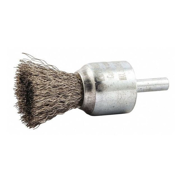 End Brush, Shank 1/4", Wire 0.008" dia., Bristle Trim Length: 1 in