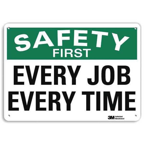 Safety Sign, 10 in H, 14 in W, Plastic, English, U7-1190-NP_14X10