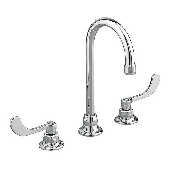 Manual Gooseneck Kitchen/Bathroom Faucet, 8" Mount, Chrome 3 Hole