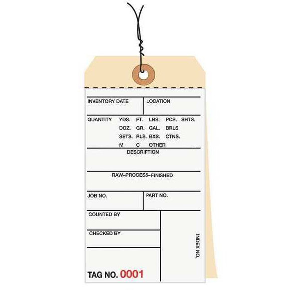 Partners Brand Inventory Tag,6 1/4x3 1/8",PK500 G15033