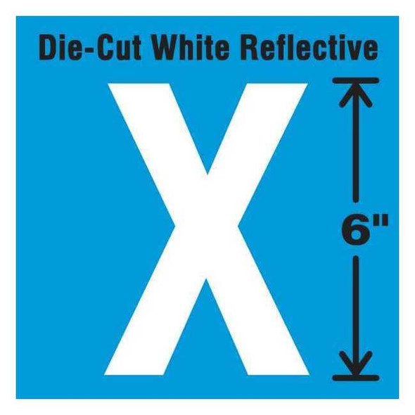 Stranco Letter Label, Vinyl, 6 in H, 2-3/4 in W DWR-6-X-EA