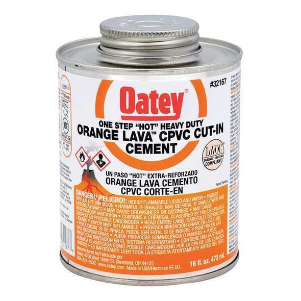 Oatey Orange Lava CPVC Cement,16 oz,Low VOC 32167