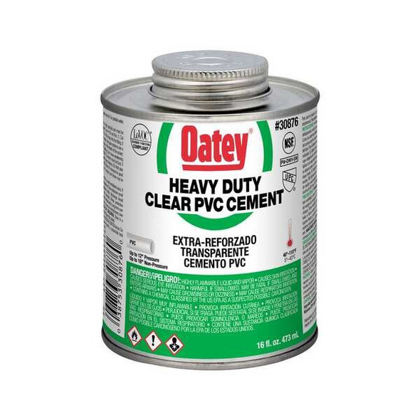 Oatey Cement,Low VOC,16 oz.,Clear 30876