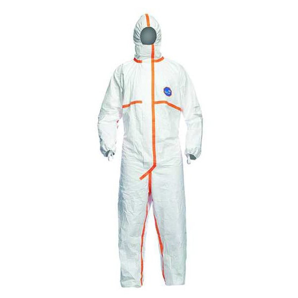 model TY800. Coverall with hood. Serged and over- Elastic thumb loops. 4X