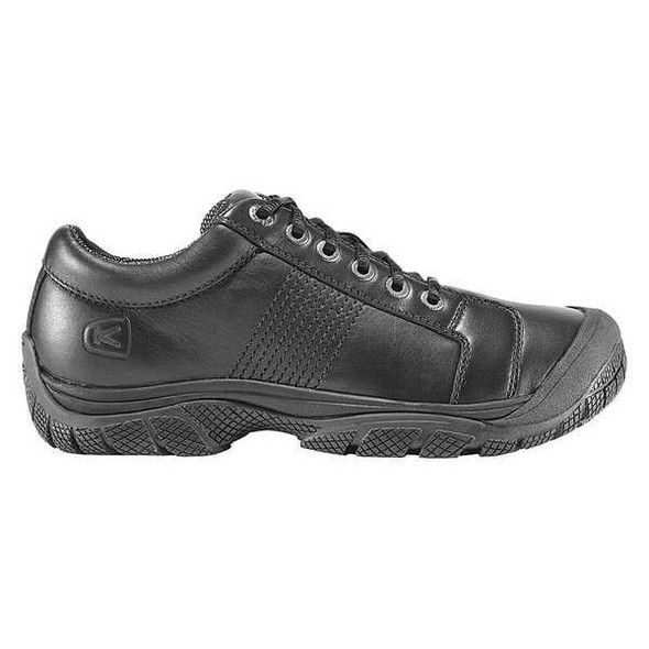 PTC Oxford, Men's Athletic Shoe, 10 D, Leather, 2 3/4 in Height, Black